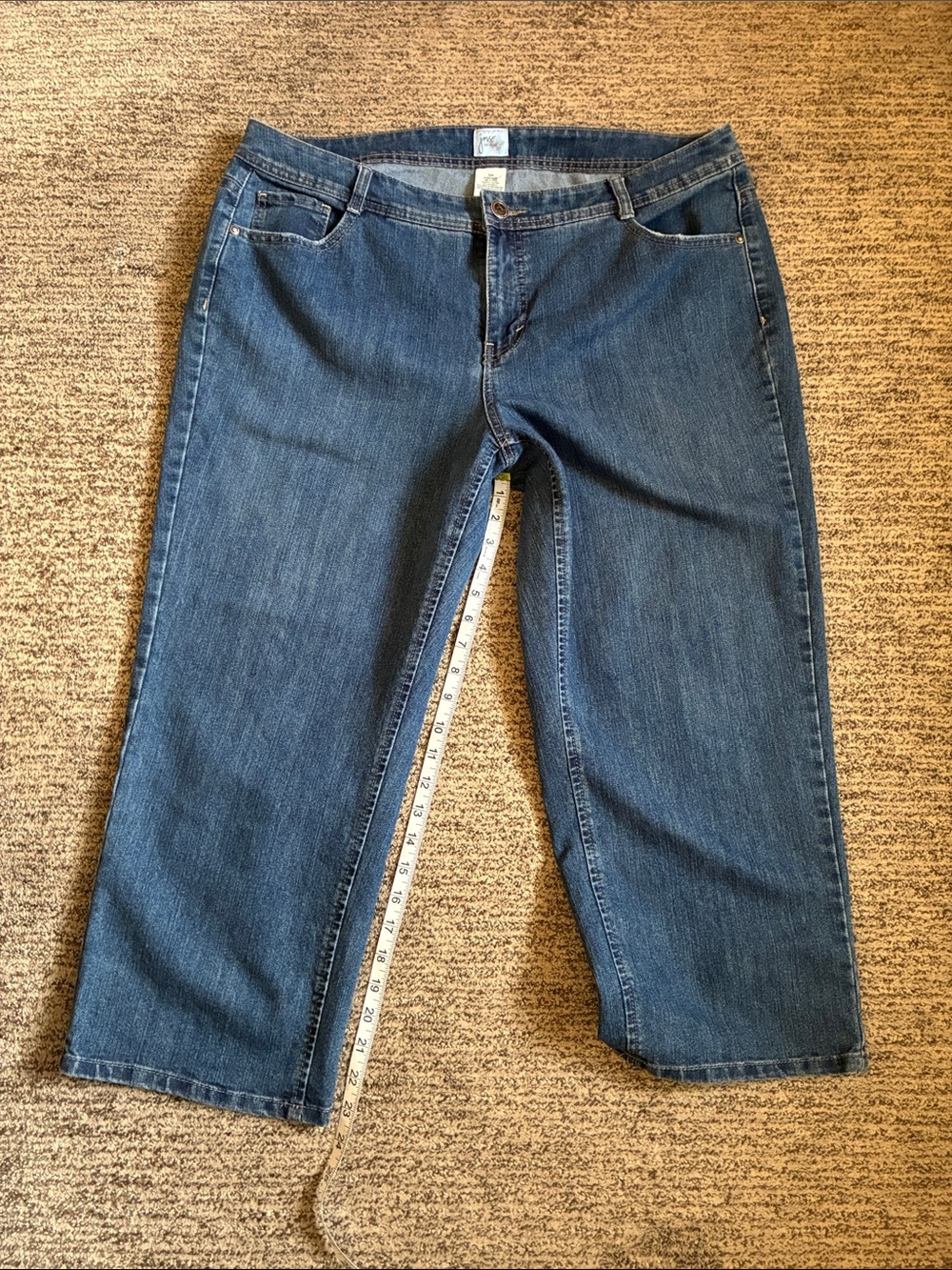 Just My Size Indigo Blue Cropped Straight Leg Jeans